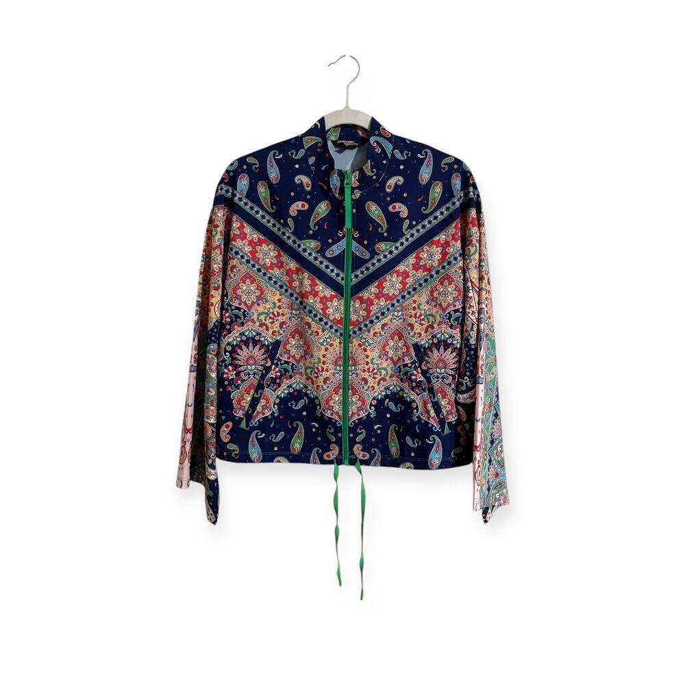 Johnny Was Breamar Kimono Sleeve Zip Jacket Boho Paisley Size Medium - Picture 2 of 7